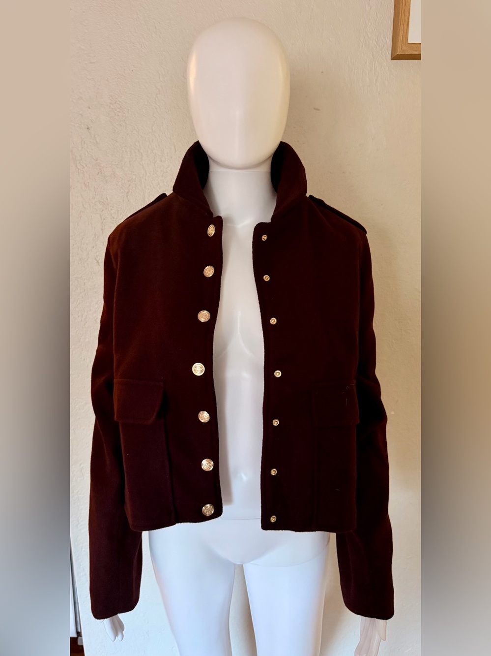 Fashion Nova Women’s Deep Burgundy Military-Style Jacket